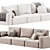 Modern Lionel Three Seater Sofa 3D model small image 3