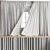 Elegant Grey Window Curtain 3D model small image 2