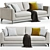 Elegant Meridiani Louis Up Sofa 3D model small image 1