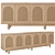 Oak and Rattan Arched Buffet 3D model small image 1