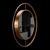 Golden Metal Frame Round Mirror 3D model small image 6