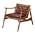 Atra Outdoor Leather Armchair, Hardwood 3D model small image 1