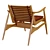 Atra Outdoor Leather Armchair, Hardwood 3D model small image 2