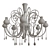 Elegant Patrizia Volpato Intrecci Chandelier 3D model small image 6
