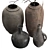 Handcrafted Rustic Vases Set: 2 3D model small image 3