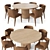 Modern RH Byron Dining Set 3D model small image 1