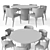 Modern RH Byron Dining Set 3D model small image 4