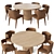 Modern RH Byron Dining Set 3D model small image 7