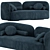 Georgina White Boucle Fabric Sofa 3D model small image 3