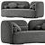 Georgina White Boucle Fabric Sofa 3D model small image 4