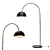 Sleek Arched Black Floor Lamp 3D model small image 1