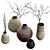 Rustic Handcrafted Vases with Twigs 3D model small image 3