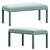 Vintage Blue Parsons Bench 3D model small image 1