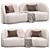 Bruno Moinard Moshi Canape Sofa 3D model small image 2