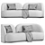 Bruno Moinard Moshi Canape Sofa 3D model small image 5