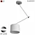 Modern Chrome Ceiling Light Fixture 3D model small image 2