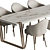 Elegant White Gold Dining Table 3D model small image 3