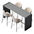 Modern Bar Stool Set Ensemble 3D model small image 2