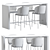 Modern Bar Stool Set Ensemble 3D model small image 4