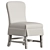 Ticking Stripe Dining Chair 3D model small image 2