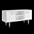 Classic TV Stand 117cm Gold/Silver Handles 3D model small image 7