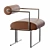 CB2 Modern Brown Leather Dining Chair 3D model small image 2