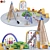  Modern Playground Equipment Set 3D model small image 1