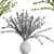 Elegant Dry Flower Branch Bouquet 3D model small image 4