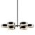 Sleek Matte Black Chandelier 3D model small image 1