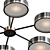 Sleek Matte Black Chandelier 3D model small image 2