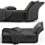 Sleek Armless Fabric Chaise Lounge 3D model small image 3