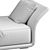 Sleek Armless Fabric Chaise Lounge 3D model small image 5