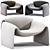 Stylish Poliform Le Club Armchair 3D model small image 1