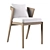 Sleek Teak Dining Chair 3D model small image 1