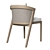 Sleek Teak Dining Chair 3D model small image 3