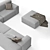 Modern Italian Delano Sofa Pianca 3D model small image 4