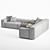 Modern Italian Delano Sofa Pianca 3D model small image 11