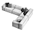 Modern Italian Delano Sofa Pianca 3D model small image 15