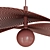 Bendable Rattan Hat Pendant Light 3D model small image 4