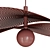 Bendable Rattan Hat Pendant Light 3D model small image 5