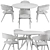 Modern Dining Chair Table Set 3D model small image 6