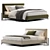 Modern Italian Design Minotti Bed 3D model small image 1