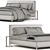 Modern Italian Design Minotti Bed 3D model small image 7