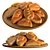 Wooden Tray Baked Pies 3D model small image 1