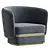 Elegant POEMA Armchair with Armrests 3D model small image 1