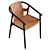 Modern Wood and Leather Chair 3D model small image 5