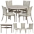 Outdoor Dining Set: Parkway Table & Stackable Chairs 3D model small image 1