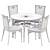 Outdoor Dining Set: Parkway Table & Stackable Chairs 3D model small image 4