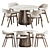 Modern Mist Dining Set 3D model small image 1