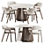 Modern Mist Dining Set 3D model small image 2